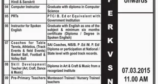 Kendriya Vidyalaya Rajkot Walk in Interview for Teachers & Other