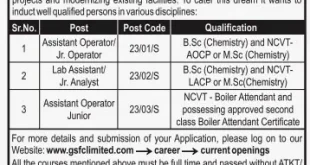 GSFC Operator & Lab Assistant Recruitment, 2015