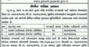 Call Letter for GWSSB Dy. Executive Engineer (Civil & Mechanical) exam, 2016