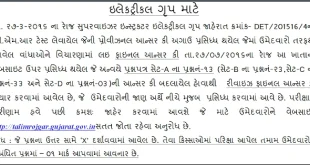 Revised Final Answer key for DET Supervisor Instructor (Electrical)